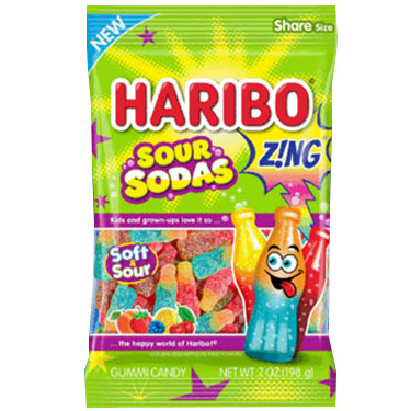 Haribo Zing Sour Sodas 7oz Bag
