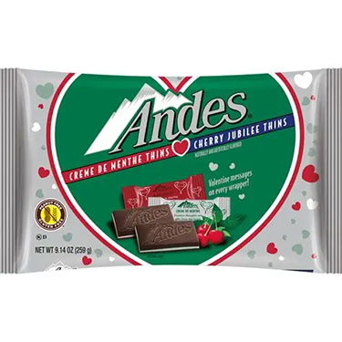 Andes Valentines Assorted Thins 9.4oz Bag