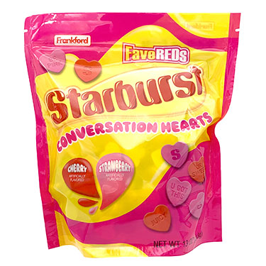Starburst Valentines Fave Red Conversation Hearts 9oz Bag