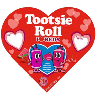 Tootsie Roll Valentines All Red Fruit Chews Heart Gift Box 7oz