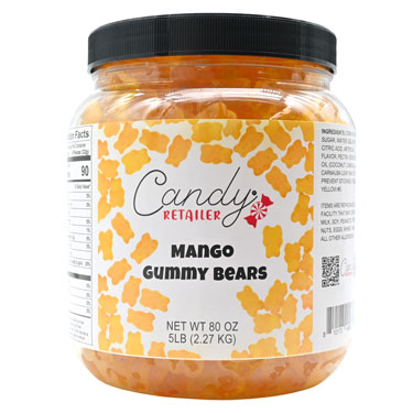 Candy Retailer Gummy Bears Mango 5 Lb Jar