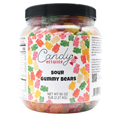 Candy Retailer Gummy Bears Sour 5 Lb Jar