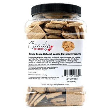 Candy Retailer Whole Grain Alphabet Vanilla Flavored Crackers 1lb
