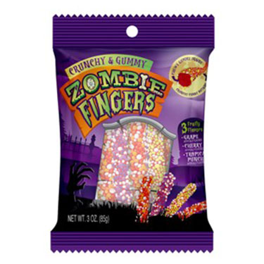 Halloween Crunchy Gummy Zombie Fingers 3oz Bag