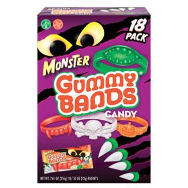 Halloween Monster Gummy Bands 18ct