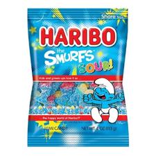 Haribo Sour Smurfs 4oz Bag 12ct Box