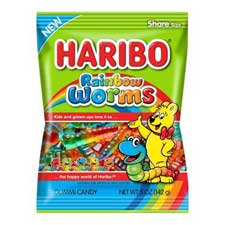 Haribo Rainbow Worms 5oz Bag 12ct Box