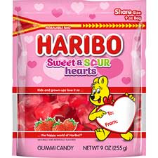 Haribo Valentine Sweet N Sour Hearts 9oz Bag