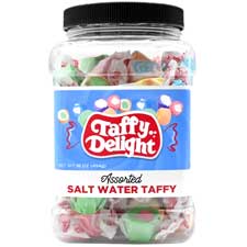 Taffy Delight Assorted Salt Water Taffy 16oz Jar