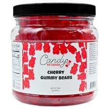 Candy Retailer Gummy Bears Cherry 2 Lb Jar