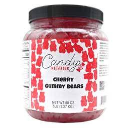 Candy Retailer Gummy Bears Cherry 5 Lb Jar