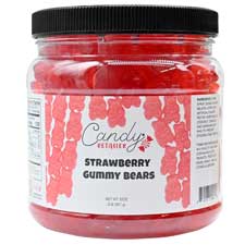 Candy Retailer Gummy Bears Strawberry 2 Lb Jar
