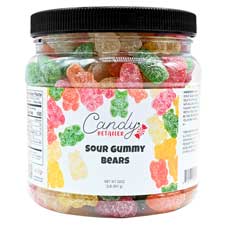Candy Retailer Gummy Bears Sour 2 Lb Jar