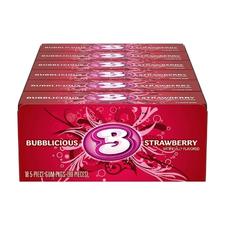 Bubblicious Strawberry 18 Packs of 5